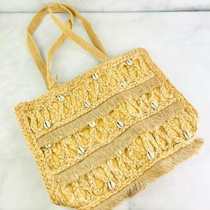 Salt + Umber The Isla Jute Seashell Tote Bag